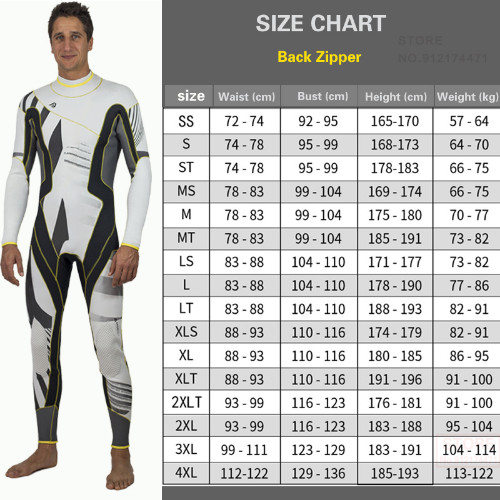 Jet Ski Surfing Scuba Diving Suit Watersports Zipper