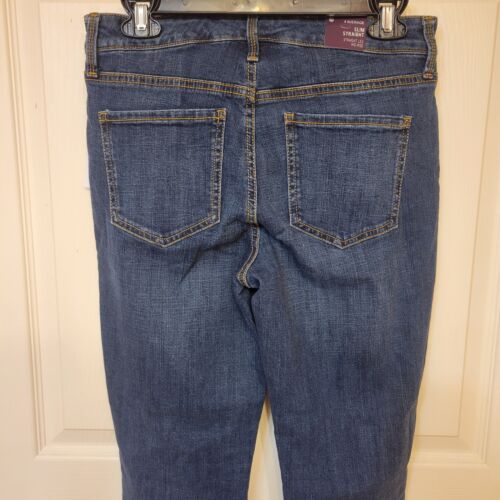 Gloria Vanderbilt Womens Navy Denim Distressed Raw Hem Slimming Size 12 - Imagen 6 de 7