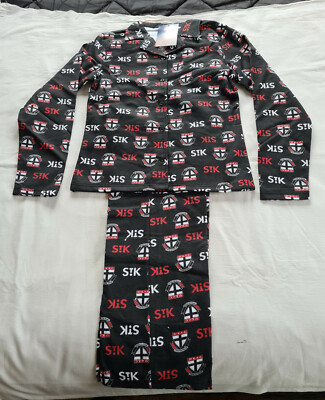 St Kilda Saints AFL AF9041S W20 Ladies 2 Piece Flannel Pyjama Set Size 10 New