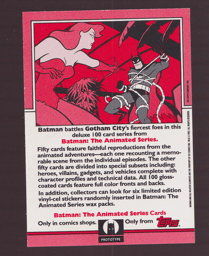 Batman Animated Series Topps Two (2) Promo Card Lot Series One 1992 & Two 1993 - Picture 2 of 4