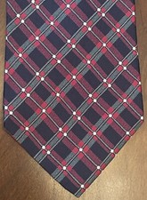 Tommy Hilfiger Red Green 100 Italian Silk Men  s Neck Tie Made In Usa