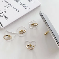 LiliDreamStore 360 Rotating Cell Phone Finger Ring Stand Holder - TRANSPARENT