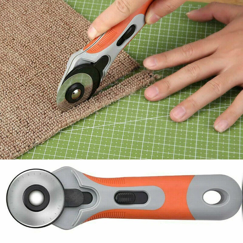 INNE Rotary Cutter Kit 45mm Leather Slice Tool Alloy Steel Scroll Wheel  Knife Circular Blade Fabric