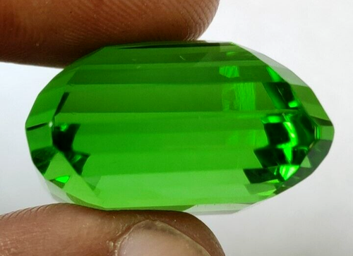 AAA+ 88.70 Ct. Large Green Peridot Square Cut Loose Gemstone Gift for Birthday - Picture 4 of 9