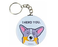 Tricolor Corgi Dog Cartoon Art Keychain Key Ring Handmade Gifts and Accessories