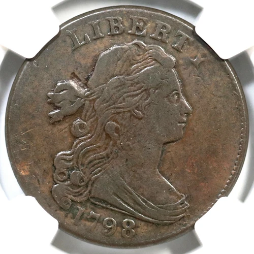 1798 S-186 R-2 NGC VF Details Draped Bust Large Cent Coin 1c