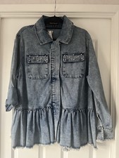 Ladies Frank Usher Denim Jacket Size L / Xl New With Tags