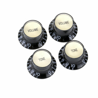 Musiclily Pro Black Inch Hat 2 Volume 2 Tone Knob Set For USA Les Paul SG Guitar
