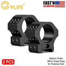 30mm Medium Profile Scope Rings Scope Mount for Picatinny Mount Heavy Duty -2PCS