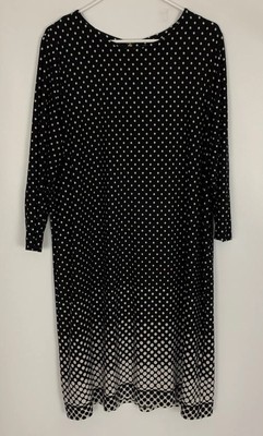 black and white polka dot shift dress