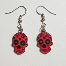 Handmade Halloween Day of the Dead Dia De Muertos skull earrings