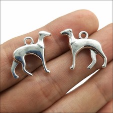 50pcs Dobermann Dog Antique Silver Charms Pendants For Jewelry Making 19 19mm