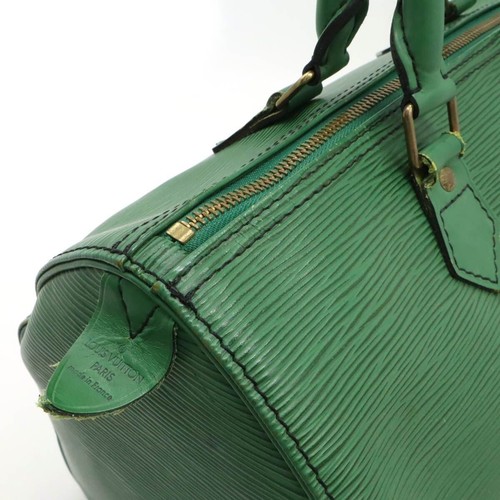 Louis Vuitton Epi Speedy 30 Leather Hand bag Mini Boston Bag Green Auth Used - Picture 8 of 8