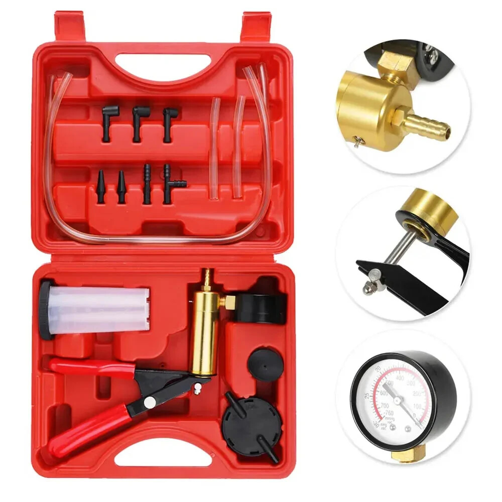 Kit Pompa per Vuoto Spurgo Freno Manuale Tester Fluidi Auto con Adattatori 2 In1 - Miniatura 3
