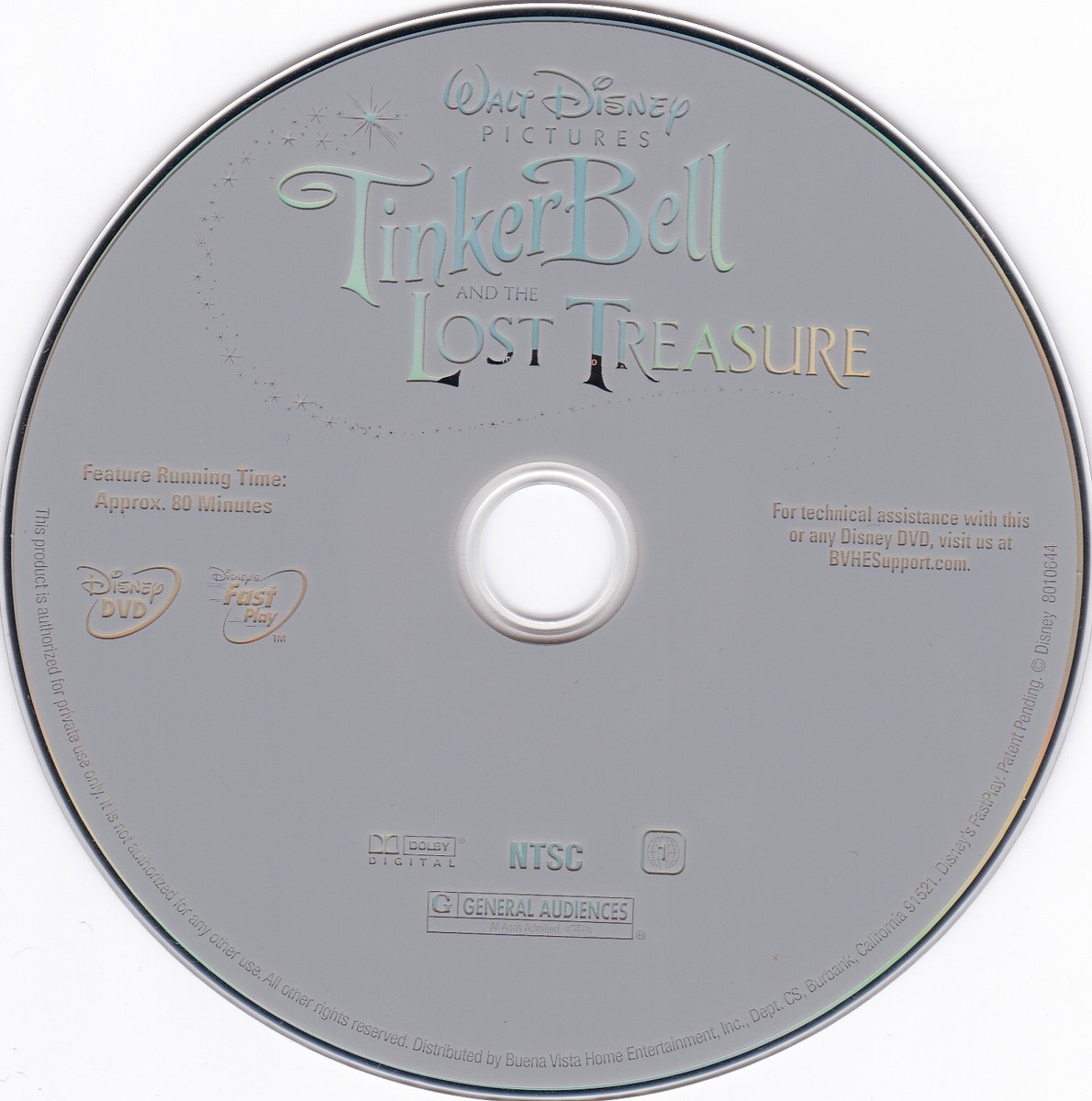 Tinker Bell And The Lost Treasure (DVD) Jesse McCartney *DISC ONLY