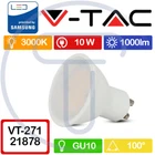 V-TAC PRO VT-271 21878 LED Spot Samsung Chip GU10 10W 100° Satin 3000K