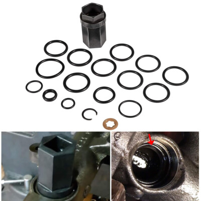 Nipple Cup Socket & Fuel Injector Seal O-Ring Kit for 2003-2007 Ford 6.0L Diesel