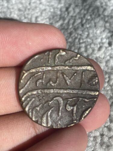 Silver Plated Shiri Lakshmi Ganesh Ji Hindu Luck Pot Old Temple Token Coin T181 - Picture 2 of 4