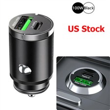 100w Mini Dual Usb Type-c Pd Car Phone Charger Fast Charge Adapter Accessories 100w Mini Dual Usb Type-c Pd Car Phone Charger Fast Charge Adapter Accessories
