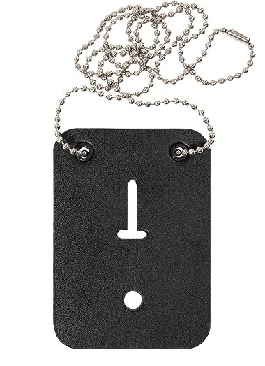 Police Badge Holder Private Investigator Lanyard Black Leather