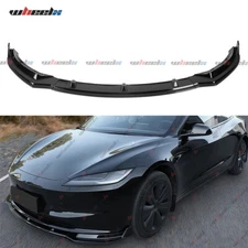 For Tesla Model 3 17-24 Performance Style Glossy Black Front Bumper Lip Splitter