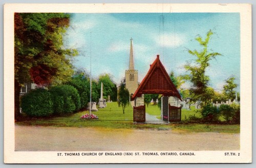 Postkarte Ontario St. Thomas ON Church of England 1824 Valentine Bond WB UNP