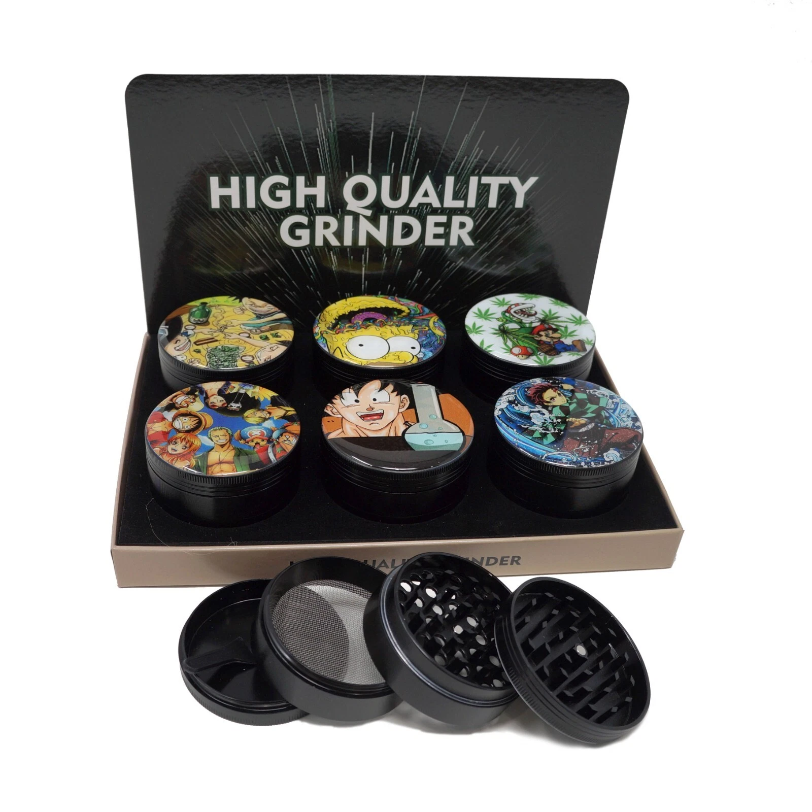 Lot of 6 Large 2.5" Size Premium Zinc Herb Spice Grinder Anime Design
Opens in a new window or tab