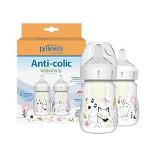 Dr. Brown  S Natural Flow  Anti-Colic Options   Wide-Neck Baby Bottle Designer E
