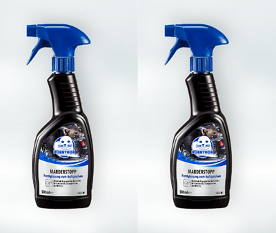 ROBBYROB Marder Stopp Spray - 2x500 Ml Gegen Marderbisse Im Auto, Garten & Haus