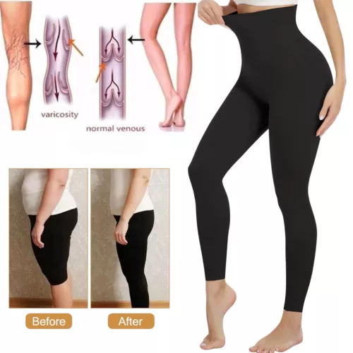 Leggings donna compressione vita alta tono controllo pancia coscia gamba body shaper - Foto 1 di 21