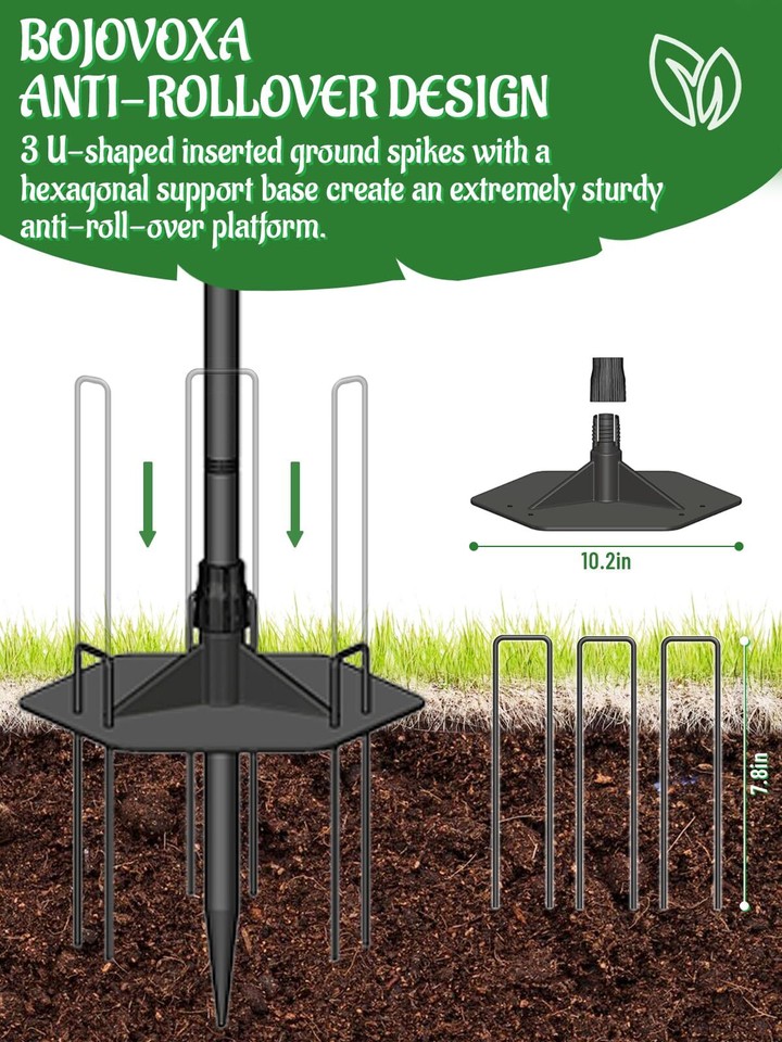 Bird Feeder Pole, 91'' Bird Feeding Station Outdoors, AntiRollover
