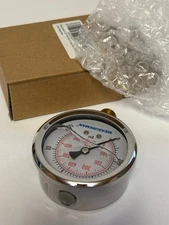MEASUREMAN 2-1/2" Dial Size, Glycerin Filled Pressure Gauge, 0-100 psi -- New