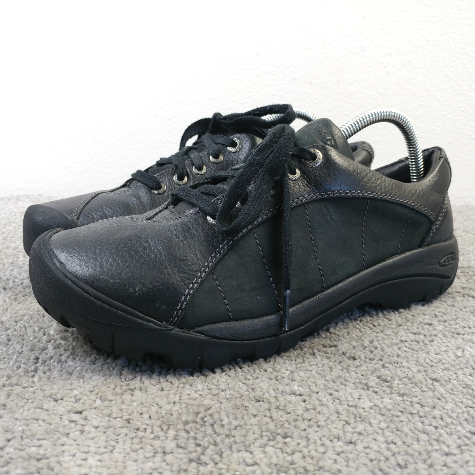 Scarpe Keen Presidio donna taglia 10 sneakers escursionismo nere pelle basse stringate