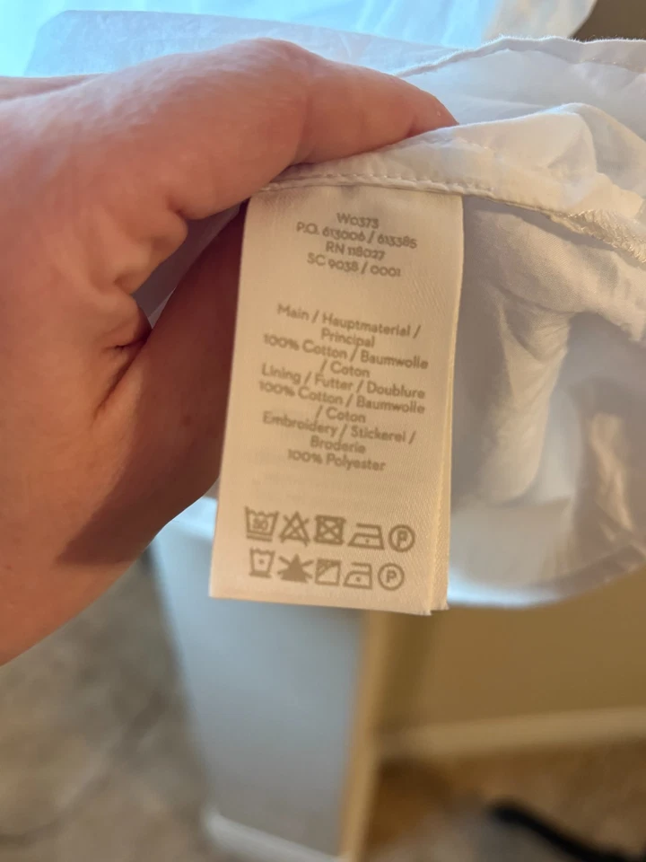 Top Boden Elisa en algodón blanco con bordado rosa y ribete de pompón Talla 10 Foto 4 de 4