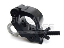 Global Truss Eye Clamp Black, Heavy Duty Pro Aluminum 2" Wrap Around w/Eyebolt