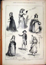 Original Old Antique Print 1876 Famous Actresses Last Century Beautiful Woman