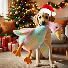 Plush Vibrant Cuddly Cozy Gentle Fluffy Playful Washable Tie-Dye Goose Plush Toy