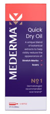 MEDERMA QUICK DRY OIL FOR SCARS, DRY SKIN  STRETCH MARKS 2 OZ NEW