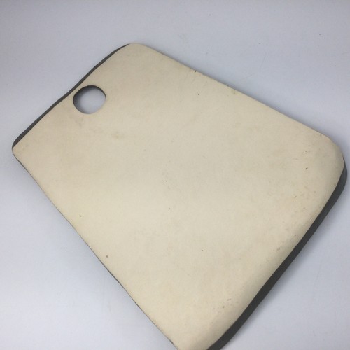 Handmade Ceramic Cutting Board Cheese Snacks Tray Grey Embossed Floral 12" x 10" - Picture 5 of 5
