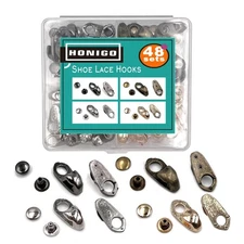 48 Sets 4 Color Shoe Lace Hooks Alloy Shoelace Buckles Boot Hooks with Rivets