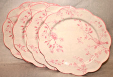 Grace Teaware Porcelain 11" Dinner Plates Pink Floral with Bird & Nest New