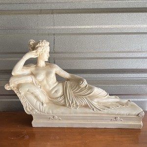 Reclining Woman Classical Beige Figurine Made in Mexico 20in L 10in H