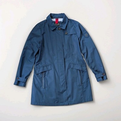 Junge Denmark Raincoat Windbreaker Jacket Sz 38 US 10 Navy Blue Danmark Womens