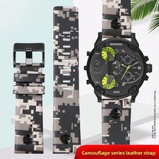 For Diesel DZ7311 4318 7395 Camouflage Genuine Leather Watch band Strap 24 26 28