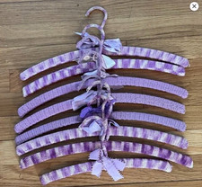 8 Lavender Vintage Crochet Coat Hangers-Crochet Wooden Coat Hangers-70 years 