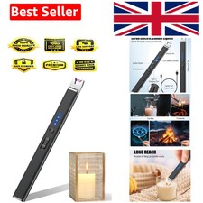 Image of Electric Candle Lighter Long USB Rechargeable - Jet Black, Classic Style