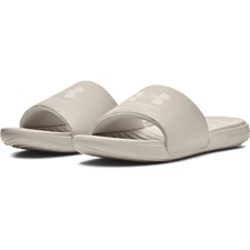Under Armour 3023761 Men's UA Ansa Fix Slides, Fog, Size 14