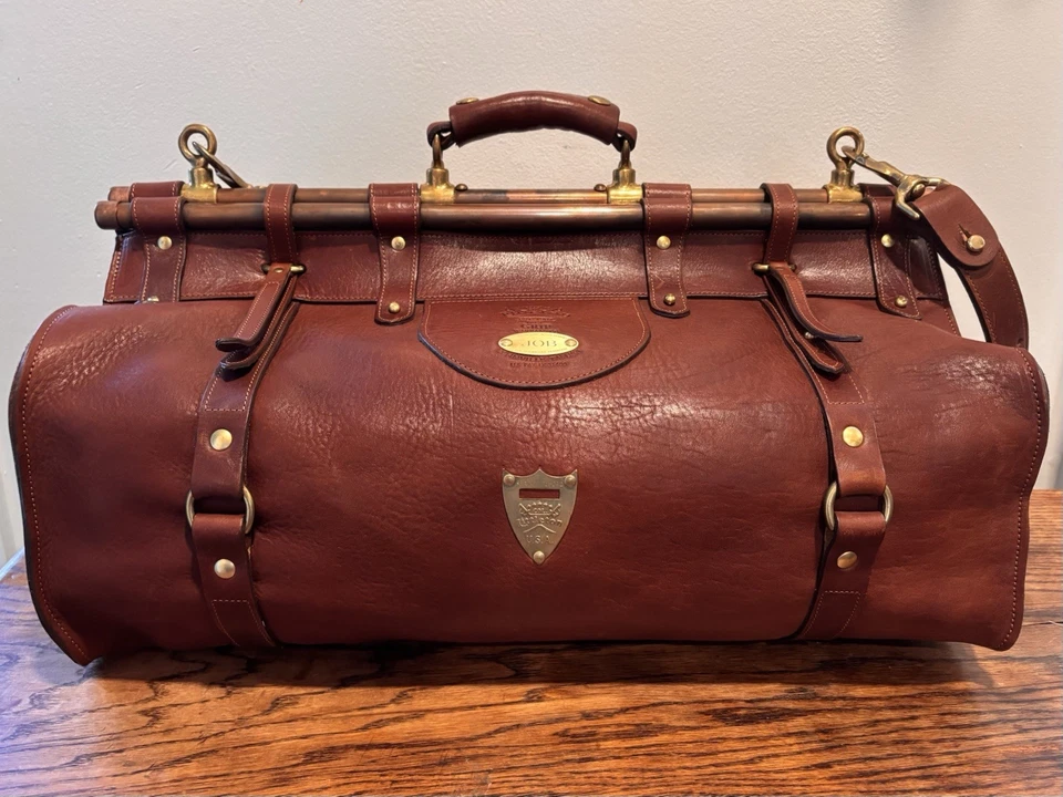 Coronel Littleton No. Bolso de cuero de 3 empuñaduras - marrón vintage Foto 2 de 4