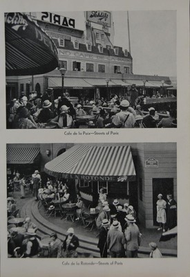 Antique Chicago Worlds Fair Art Print Streets of Paris 1933 Original History