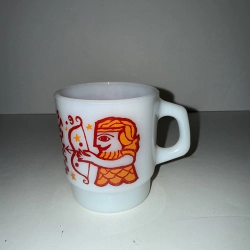 Vintage Fire King Astrology ( Sagittarius) Milk Glass Coffee Mug / Cup